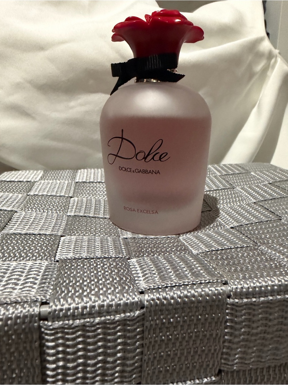 Dolce & Gabbana Frosted Pink Rosa Excelsa Bottle with Red Floral Cap
